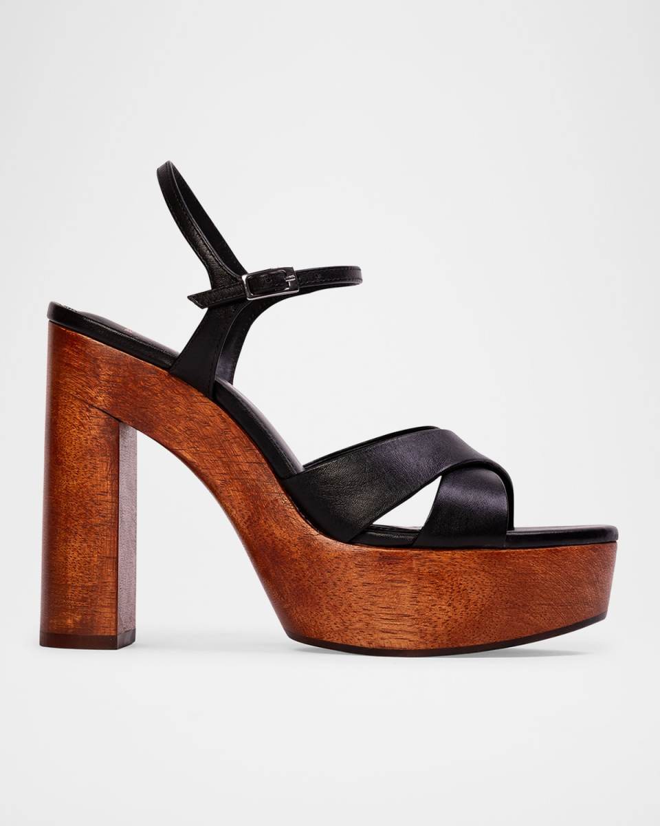 Rhae Leather Crisscross Platform Sandals